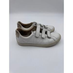 Veja 3-Lock Leather Velcro Sneakers White Size 6